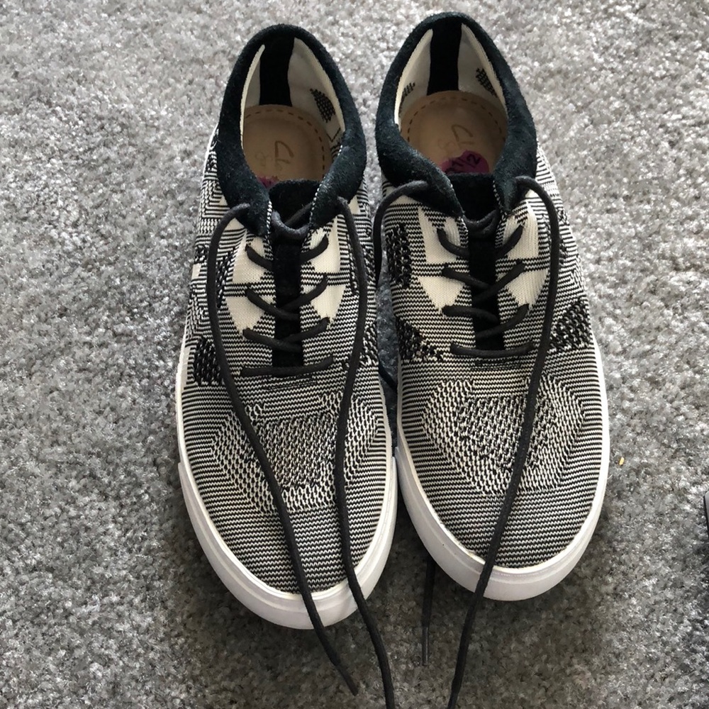 Clark’s Black and White Sweater Style Sneaker